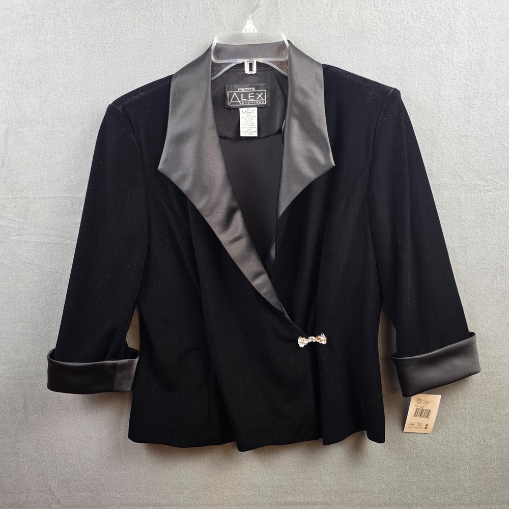 NWT Petite Alex Evenings Women's LP Black Evening Blazer